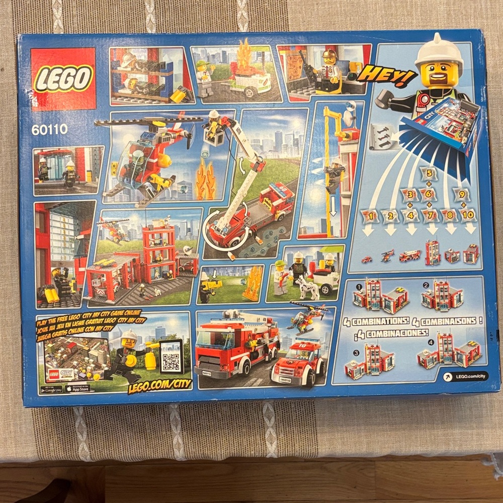 LEGO City Fire Station Playset - Red, White, Blue, Yellow, Black - Picture 2 of 4